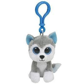 Husky Dog wypchane zwierzę Zabawka pluszowa Brelok Grey / White / Ryż biały